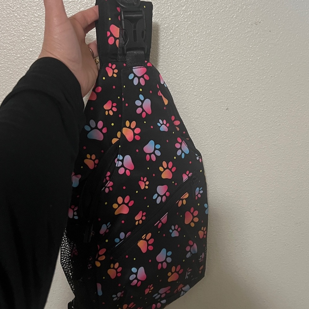 Colorful Paw Print Sling Bag